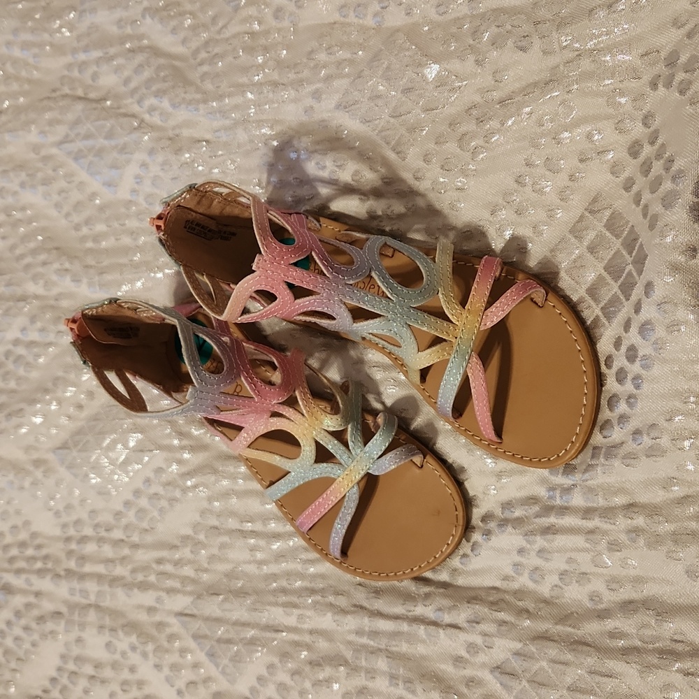 Cynthia Rowley rainbow Toddler Size 12 sandals, NWOT